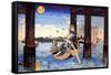 Ferryman-Kuniyoshi Utagawa-Framed Stretched Canvas