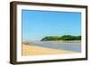 Ferryside Beach, the Coast of Carmarthenshire, Showing the Estuary of the River Tywi-Freespiritcoast-Framed Photographic Print