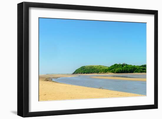 Ferryside Beach, the Coast of Carmarthenshire, Showing the Estuary of the River Tywi-Freespiritcoast-Framed Photographic Print