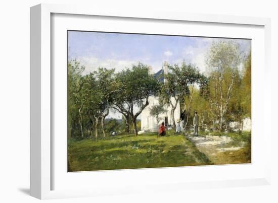 Fervaques, Garden and House of Monsieur Jacquette, 1877-Eugène Boudin-Framed Giclee Print