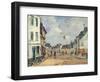 Fervaques, La Rue Principale, C.1877-81 (Oil on Board)-Eugene Louis Boudin-Framed Giclee Print