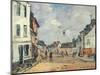 Fervaques, La Rue Principale, C.1877-81 (Oil on Board)-Eugene Louis Boudin-Mounted Giclee Print