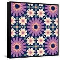 Fes Tile Nightfall-null-Framed Stretched Canvas