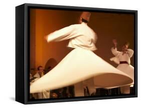 Fes, Two Whirling Dervishes Perform During a Concert at Fes Festival of World Sacred Music, Morocco-Susanna Wyatt-Framed Stretched Canvas