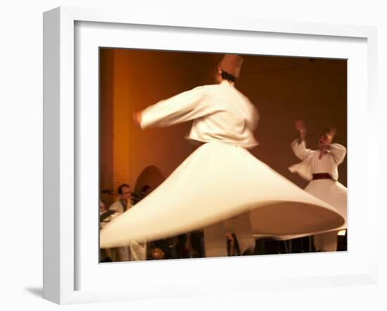 Fes, Two Whirling Dervishes Perform During a Concert at Fes Festival of World Sacred Music, Morocco-Susanna Wyatt-Framed Photographic Print