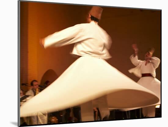 Fes, Two Whirling Dervishes Perform During a Concert at Fes Festival of World Sacred Music, Morocco-Susanna Wyatt-Mounted Photographic Print