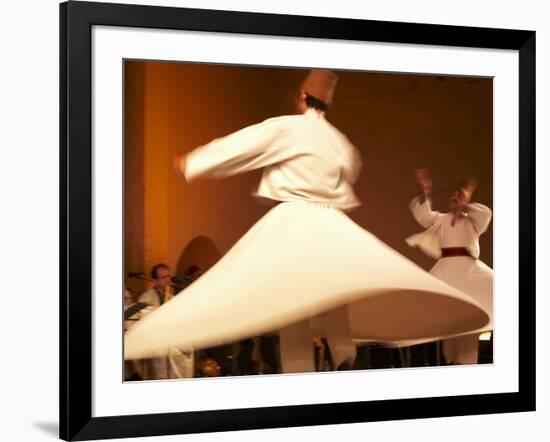 Fes, Two Whirling Dervishes Perform During a Concert at Fes Festival of World Sacred Music, Morocco-Susanna Wyatt-Framed Photographic Print