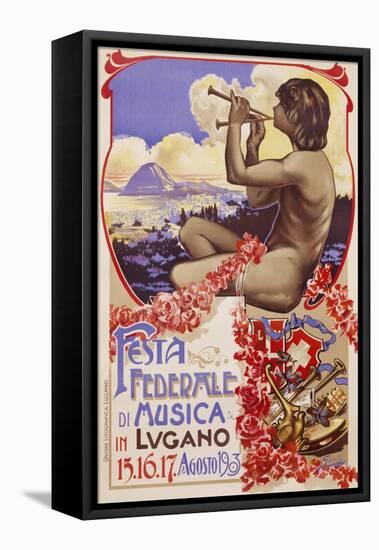 Festa Federale Di Musica in Lugano Poster-null-Framed Stretched Canvas