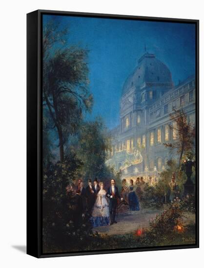 Festival at Night at the Tuileries June 10, 1867-Pierre Tetar Van Elven-Framed Stretched Canvas