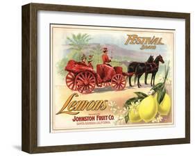 Festival Brand - Santa Barbara, California - Citrus Crate Label-Lantern Press-Framed Art Print
