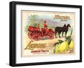 Festival Brand - Santa Barbara, California - Citrus Crate Label-Lantern Press-Framed Art Print