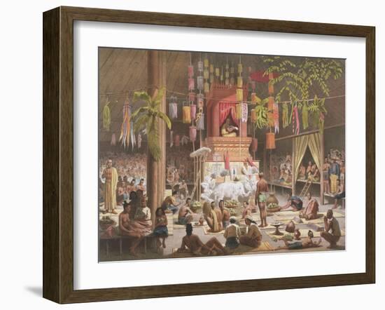 Festival in a Pagoda at Ngong Kair, Laos-Louis Delaporte-Framed Giclee Print