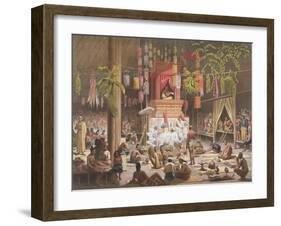 Festival in a Pagoda at Ngong Kair, Laos-Louis Delaporte-Framed Giclee Print