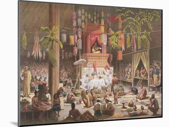 Festival in a Pagoda at Ngong Kair, Laos-Louis Delaporte-Mounted Giclee Print