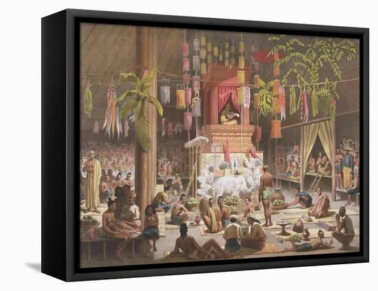 Festival in a Pagoda at Ngong Kair, Laos-Louis Delaporte-Framed Stretched Canvas