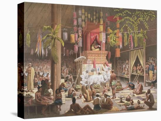Festival in a Pagoda at Ngong Kair, Laos-Louis Delaporte-Stretched Canvas