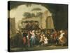 Festival in a Square in Naples, Italy-Pietro Fabris-Stretched Canvas