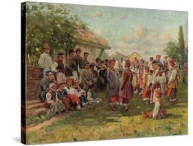 Festival in a Ukrainian Village, C. 1882-1917-Vladimir Egorovic Makovsky-Stretched Canvas