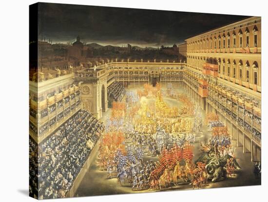 Festival in Honour of Queen Christina of Sweden at the Palazzo Barberini-Filippo Lauri-Stretched Canvas