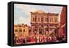 Festival in San Rocco-Canaletto-Framed Stretched Canvas