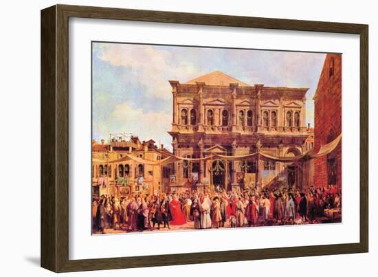 Festival In San Rocco-Canaletto-Framed Art Print