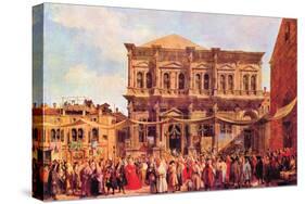 Festival In San Rocco-Canaletto-Stretched Canvas