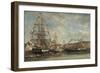 Festival in the Harbour of Honfleur, 1858-Eugene Louis Boudin-Framed Giclee Print