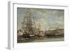 Festival in the Harbour of Honfleur, 1858-Eugene Louis Boudin-Framed Giclee Print