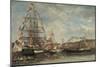 Festival in the Harbour of Honfleur, 1858-Eugene Louis Boudin-Mounted Giclee Print