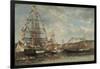 Festival in the Harbour of Honfleur, 1858-Eugene Louis Boudin-Framed Giclee Print