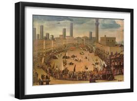 Festival in the Piazza Del Campo, Siena-Vincenzo Rustici-Framed Giclee Print