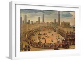 Festival in the Piazza Del Campo, Siena-Vincenzo Rustici-Framed Giclee Print