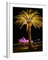 Festival of Light, Sydney Opera House and Palm Tree, Sydney, New South Wales, Australia, Pacific-Mark Mawson-Framed Photographic Print