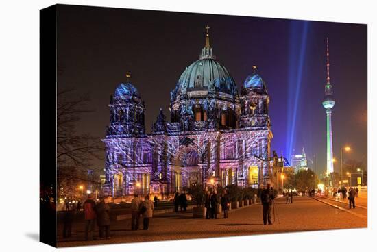 Festival of Lights, Berlin Cathedral at the Pleasure Garden, Lustgarten, Berlin-null-Stretched Canvas