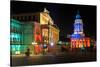 Festival of Lights, Berlin Theatre and French Cathedral at Gendarmenmarkt, Berlin, Germany-null-Stretched Canvas