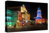 Festival of Lights, Berlin Theatre and French Cathedral at Gendarmenmarkt, Berlin, Germany-null-Stretched Canvas