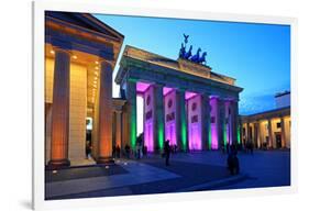 Festival of Lights, Brandenburg Gate at Pariser Platz, Berlin, Germany-null-Framed Premium Giclee Print