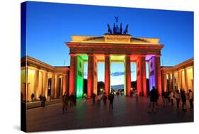 Festival of Lights, Brandenburg Gate at Pariser Platz, Berlin, Germany-null-Stretched Canvas