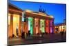 Festival of Lights, Brandenburg Gate at Pariser Platz, Berlin, Germany-null-Mounted Art Print