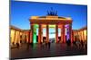 Festival of Lights, Brandenburg Gate at Pariser Platz, Berlin, Germany-null-Mounted Art Print