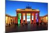 Festival of Lights, Brandenburg Gate at Pariser Platz, Berlin, Germany-null-Mounted Art Print