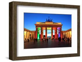 Festival of Lights, Brandenburg Gate at Pariser Platz, Berlin, Germany-null-Framed Art Print