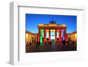 Festival of Lights, Brandenburg Gate at Pariser Platz, Berlin, Germany-null-Framed Art Print