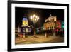 Festival of Lights, New Church, Deutscher Dom, and Berlin Theatre at Gendarmenmarkt, Berlin-null-Framed Art Print