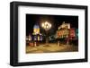 Festival of Lights, New Church, Deutscher Dom, and Berlin Theatre at Gendarmenmarkt, Berlin-null-Framed Art Print