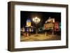 Festival of Lights, New Church, Deutscher Dom, and Berlin Theatre at Gendarmenmarkt, Berlin-null-Framed Art Print