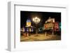 Festival of Lights, New Church, Deutscher Dom, and Berlin Theatre at Gendarmenmarkt, Berlin-null-Framed Art Print