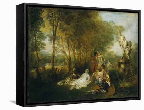 Festival of Love-Jean Antoine Watteau-Framed Stretched Canvas