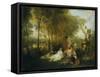 Festival of Love-Jean Antoine Watteau-Framed Stretched Canvas