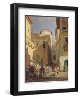 Festival of Our Lady at Gennazzano, Roman Campagna, Italy, 1865-Oswald Achenbach-Framed Premium Giclee Print